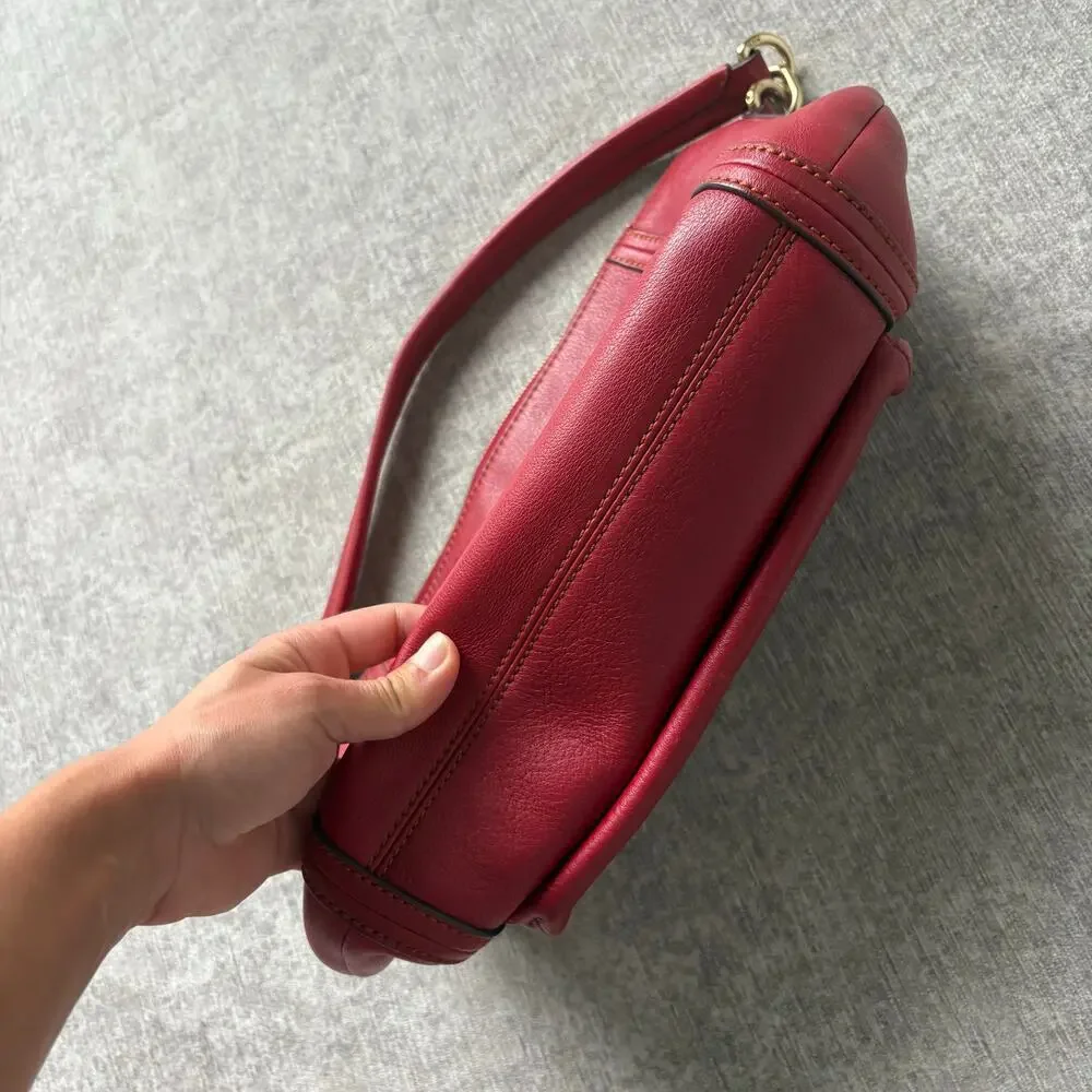 Authentic MCM Red Leather Shoulder Bag